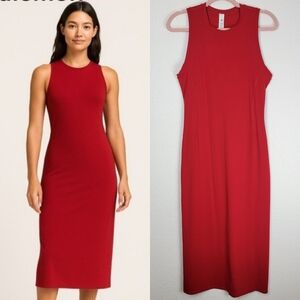 Lululemon All Aligned Midi Dress Sleeveless Slit Dark Red 8